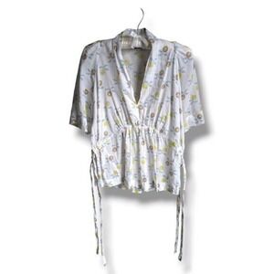 Innika Choo‎ Pip Tork floral cross-stitch peplum top size 2